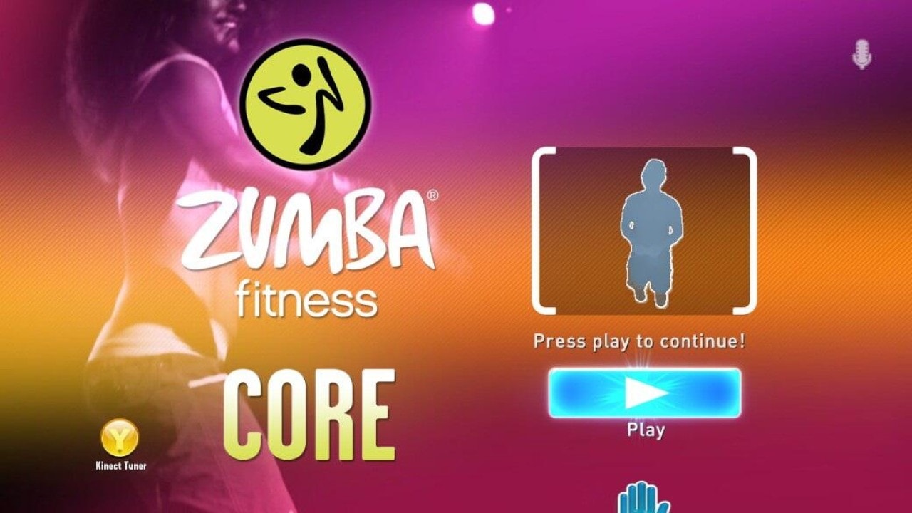 Zumba Fitness Core title screen for Xbox 360